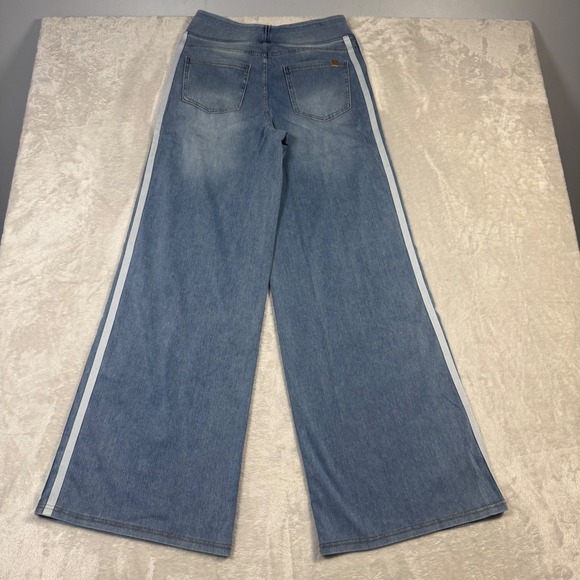 NWOT Halara Flex Women High Waisted Stripe Wide Leg Flowy Jeans M Pockets - Picture 4 of 12
